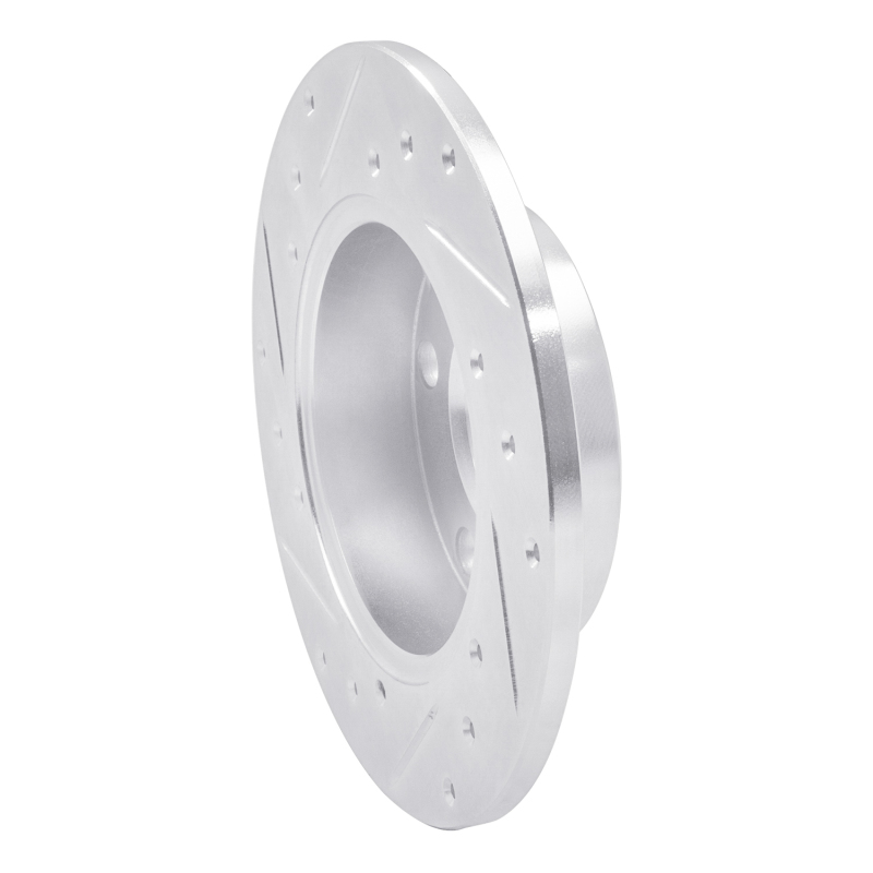 Audi A4 Quattro Brake Rotor (1) - Rear Right - R1 Concepts - Drilled & Slotted - Silver - `96-`05